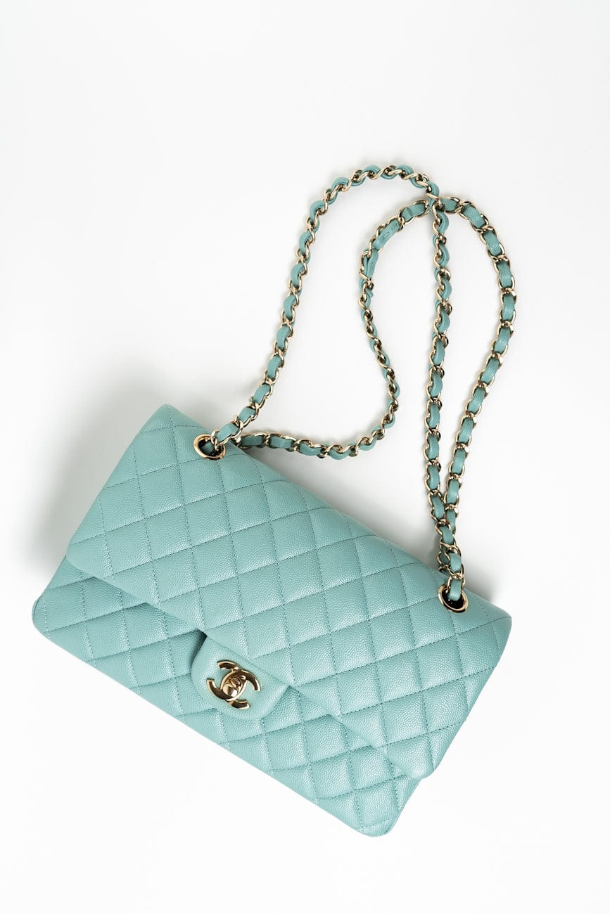 Tiffany Blue Caviar Chanel Classic Flap Buy Pre Owned Luxury