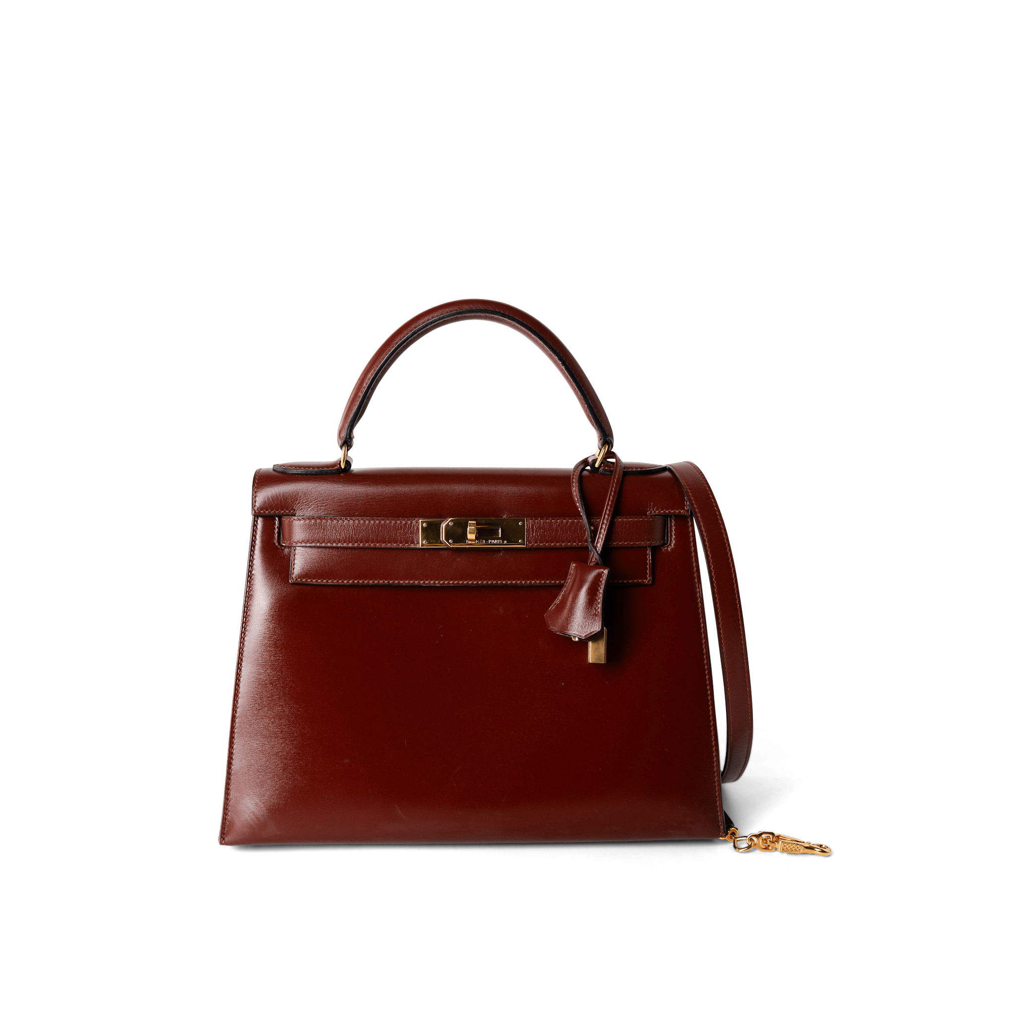 Hermes Kelly 28 Box Calfskin Rouge H Goldplated T Stamp