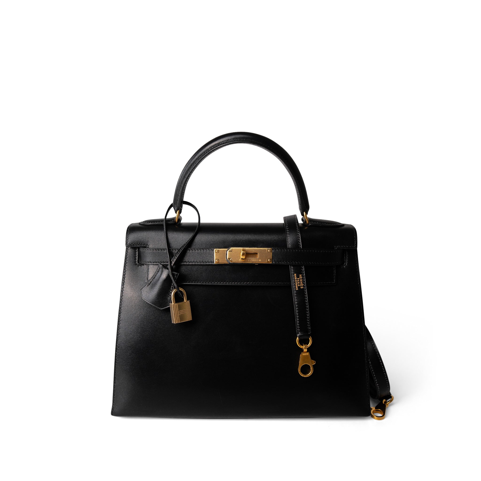 Hermes Black Lambskin Gold Hardware Kelly Sellier 28