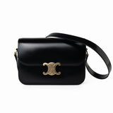 Celine Handbag Celine Triomph Black Shiny Calfskin Bag - Redeluxe