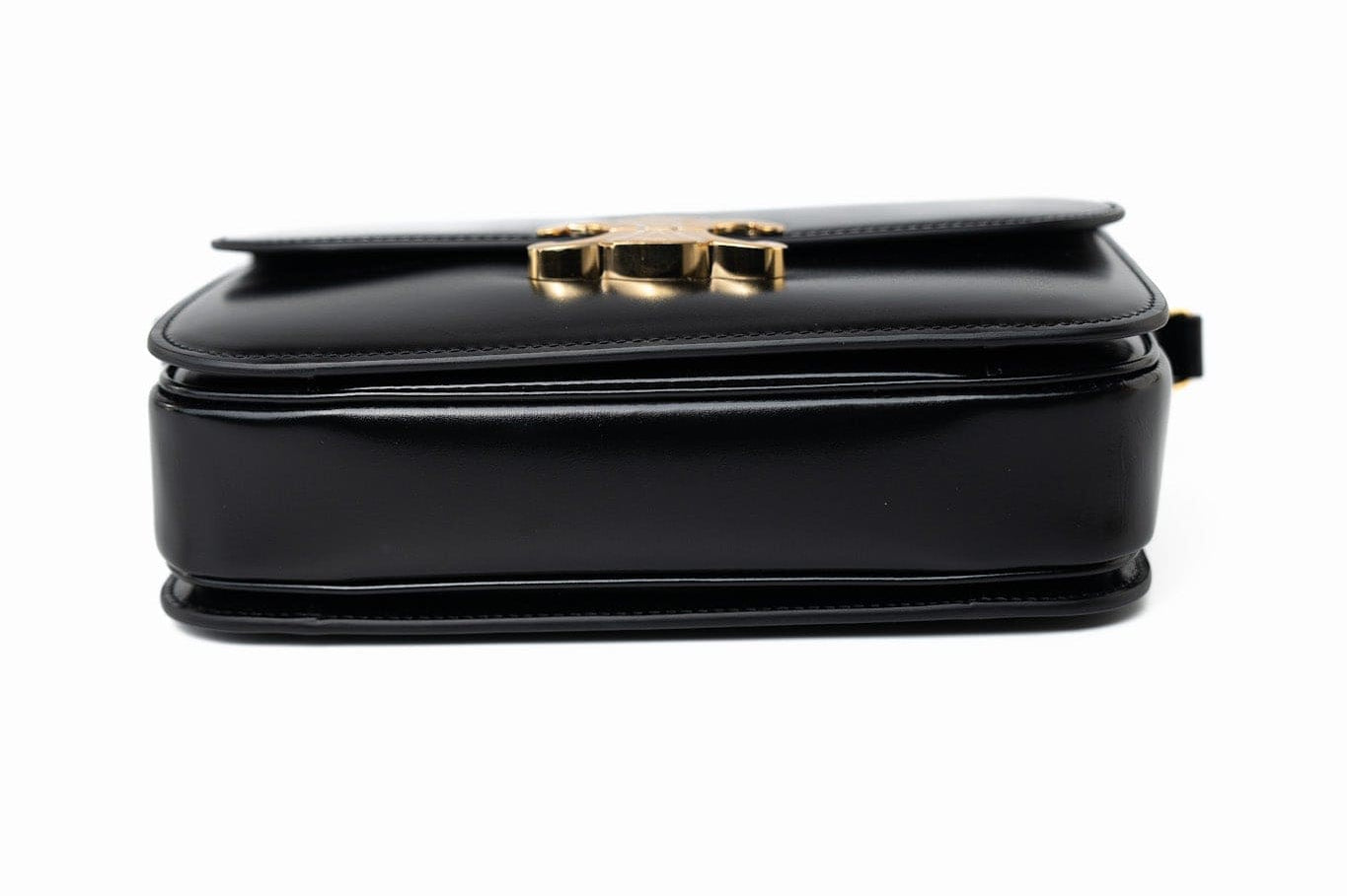 Celine Handbag Celine Triomph Black Shiny Calfskin Bag - Redeluxe