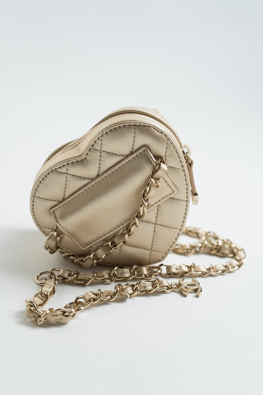 Buy CHANEL 22S CC In Love Metallic Gold Lambskin Belt Bag | Luxury 