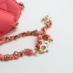 CHANEL Belt Bag Pink 22S CC In Love Heart Zipped Pink Lambskin Quilted Belt Bag LGHW - Redeluxe