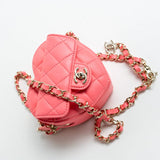 CHANEL Belt Bag Pink 22S CC In Love Heart Zipped Pink Lambskin Quilted Belt Bag LGHW - Redeluxe