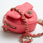 CHANEL Belt Bag Pink 22S CC In Love Heart Zipped Pink Lambskin Quilted Belt Bag LGHW - Redeluxe