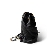 CHANEL Black 24C Black Lambskin Quilted 19 Flap Backpack Mixed Hardware - Redeluxe