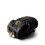 CHANEL Black 24C Black Lambskin Quilted 19 Flap Backpack Mixed Hardware - Redeluxe