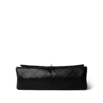 CHANEL Black Black Crumpled Calfskin Quilted Reissue 2.55 227 Aged Gold Hardware - Redeluxe