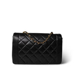 CHANEL Black Diana Flap Black Lambskin Quilted Medium Gold Hardware - Redeluxe