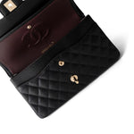 CHANEL Black Medium Black Caviar Quilted Classic Flap Gold Hardware - Redeluxe