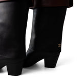 CHANEL Boots Black 20K CC Black & Brown High Boots (Size 39.5 / 9.5 US) - Redeluxe