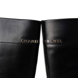 CHANEL Boots Black 23K Black Calfskin High Boots (40.5 EU / 10 US) - Redeluxe