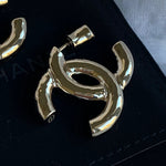 CHANEL Earrings 22C CC Earrings Light Gold - Redeluxe