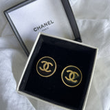 CHANEL Earrings Chanel CC Button Clip-on Earrings - Redeluxe