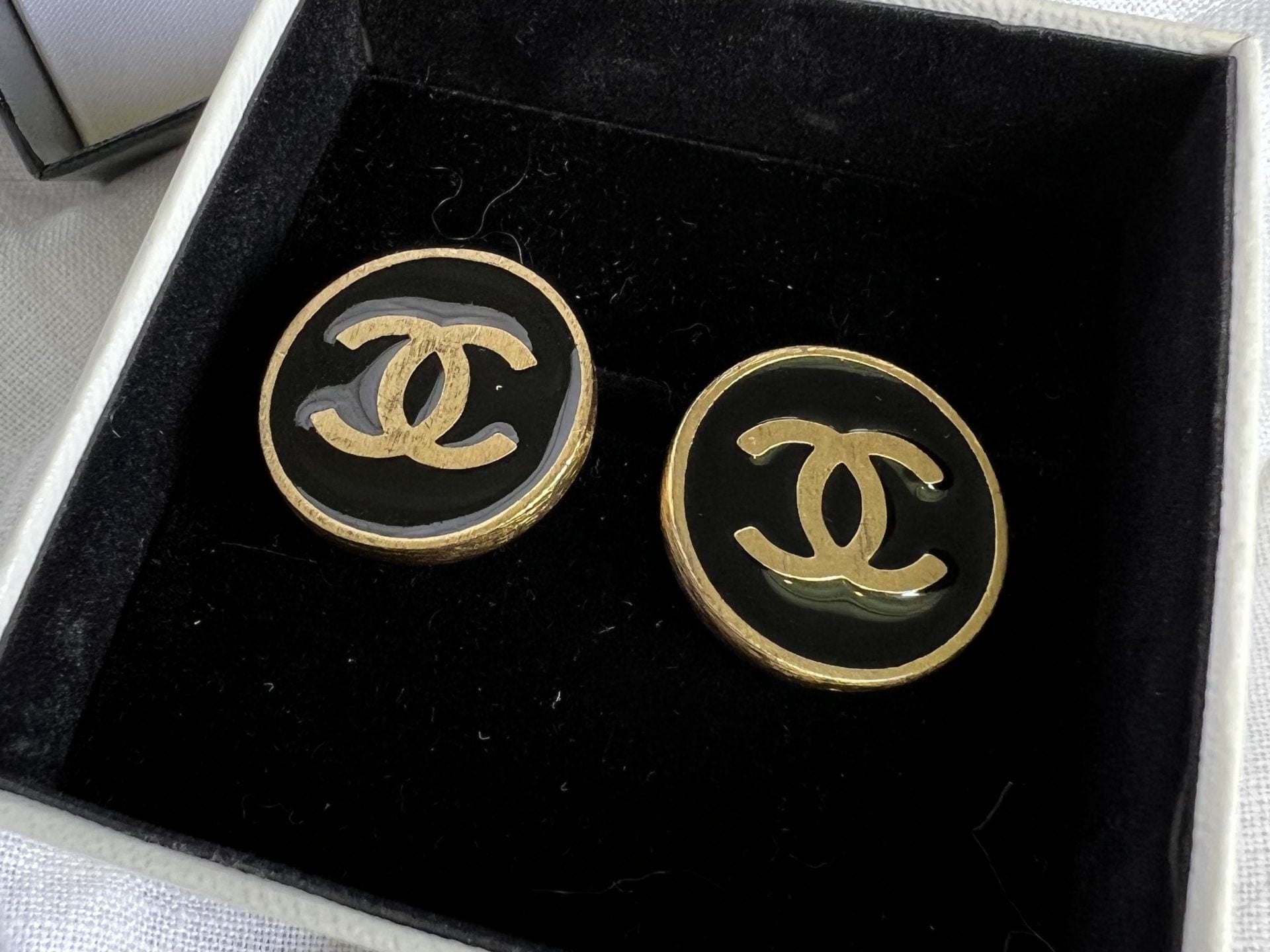 CHANEL Earrings Chanel CC Button Clip-on Earrings - Redeluxe