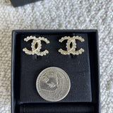 CHANEL Earrings Chanel CC Crystal and Gold Earrings - Redeluxe