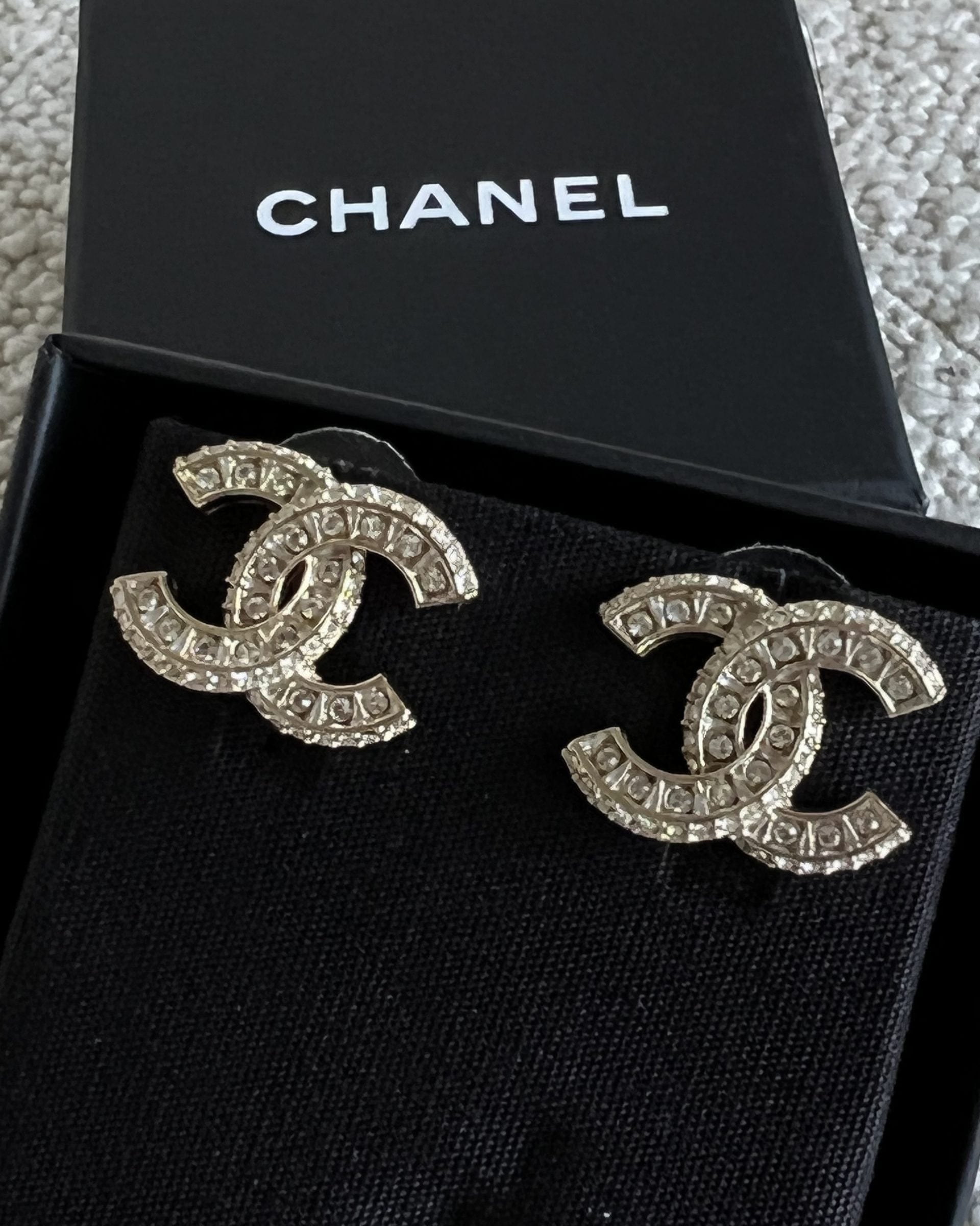 CHANEL Earrings Chanel Classic CC Timeless Earrings Light Gold - Redeluxe