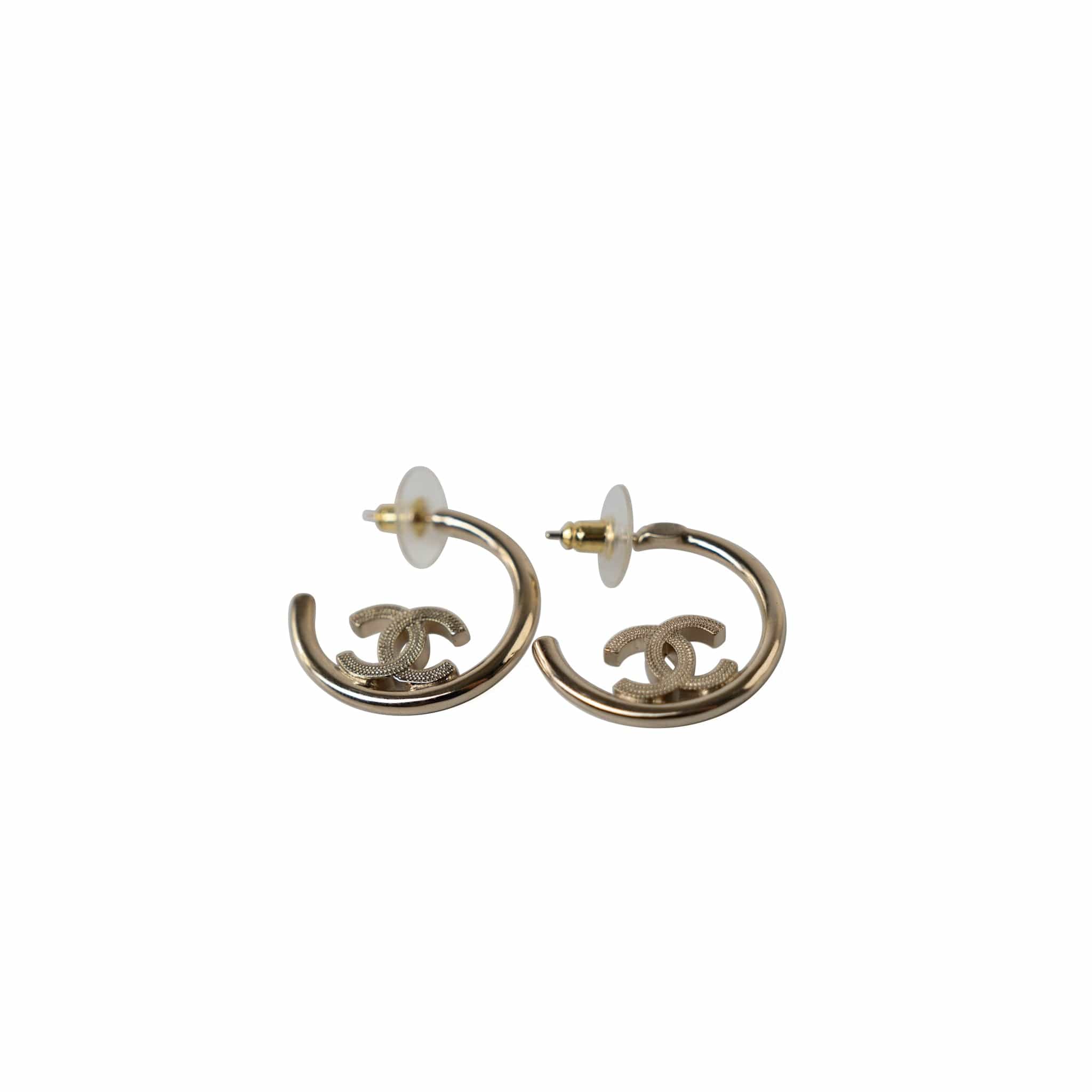 Hoop earrings - Metal, black, red & gold — Fashion | CHANEL