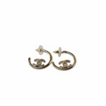 CHANEL Earrings Gold Chanel CC Light Gold Hoop Earrings - Redeluxe