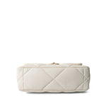 CHANEL Handbag 19 / White White Lambskin Quilted 19 Flap Small Mixed Hardware - Redeluxe