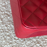 CHANEL Handbag 20B Red Lambskin Quilted Classic Flap Medium SHW - Redeluxe