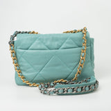 CHANEL Handbag 20C Tiffany Blue Goatskin 19 Flap Small Mixed Hardware - Redeluxe