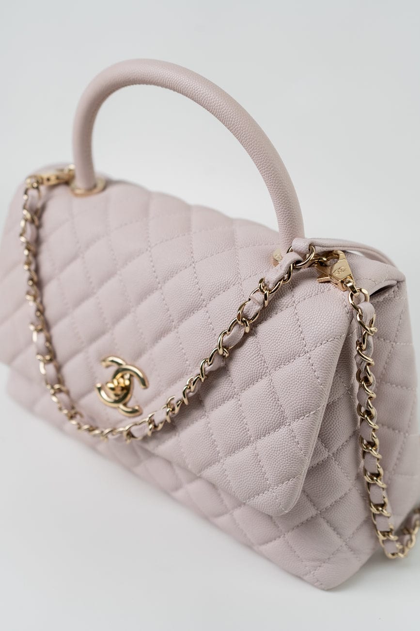 Buy CHANEL 21A Lilac Coco Handle Medium LGHW Exclusive SALE on REDELUXE Luxury Pre owned Handbags