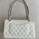 CHANEL Handbag 21A White Caviar Quilted Classic Flap Medium LGHW - Redeluxe