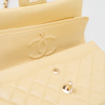 CHANEL Handbag 21C Yellow Lambskin Quilted Classic Flap Small Light Gold Hardware - Redeluxe