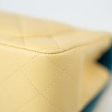 CHANEL Handbag 21P Yellow Lambskin Quilted Mini Rectangular Single Flap Blue Interior / Rainbow Hardware - Redeluxe