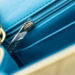 CHANEL Handbag 21P Yellow Lambskin Quilted Mini Rectangular Single Flap Blue Interior / Rainbow Hardware - Redeluxe