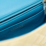 CHANEL Handbag 21P Yellow Lambskin Quilted Mini Rectangular Single Flap Blue Interior / Rainbow Hardware - Redeluxe