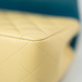 CHANEL Handbag 21P Yellow Lambskin Quilted Mini Rectangular Single Flap Blue Interior / Rainbow Hardware - Redeluxe