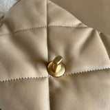 CHANEL Handbag 21S Large Beige/Gold Lambskin Quilted 19 Flap Mixed Hardware - Redeluxe