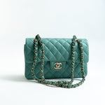 CHANEL Handbag 21S Tiffany Blue Caviar Quilted Classic Flap Small SHW - Redeluxe