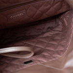 CHANEL Handbag 22A Metallic Pink / Rose Calfskin Quilted 22 Bag Drawstring Bag Small Rose Gold Hardware - Redeluxe