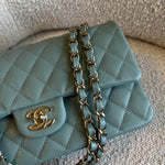 CHANEL Handbag 22C Dark Green Caviar Classic Flap Quilted Medium LGHW - Redeluxe