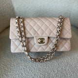 CHANEL Handbag 22C Light Beige Caviar Quilted Classic Flap Medium LGHW - Redeluxe