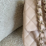 CHANEL Handbag 22C Light Beige Caviar Quilted Classic Flap Medium LGHW - Redeluxe