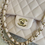 CHANEL Handbag 22C Light Beige Caviar Quilted Classic Flap Medium LGHW - Redeluxe