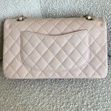 CHANEL Handbag 22C Light Beige Caviar Quilted Classic Flap Medium LGHW - Redeluxe