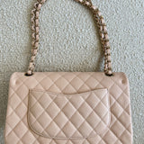 CHANEL Handbag 22C Light Beige Caviar Quilted Classic Flap Medium LGHW - Redeluxe