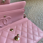 CHANEL Handbag 22C Sakura Pink Caviar Quilted Classic Flap Small LGHW - Redeluxe