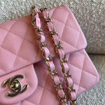 CHANEL Handbag 22C Sakura Pink Caviar Quilted Classic Flap Small LGHW - Redeluxe