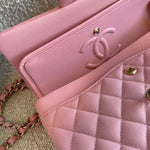 CHANEL Handbag 22C Sakura Pink Caviar Quilted Classic Flap Small LGHW - Redeluxe