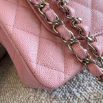 CHANEL Handbag 22C Sakura Pink Caviar Quilted Classic Flap Small LGHW - Redeluxe