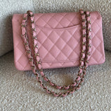 CHANEL Handbag 22C Sakura Pink Caviar Quilted Classic Flap Small LGHW - Redeluxe