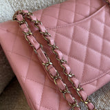 CHANEL Handbag 22C Sakura Pink Caviar Quilted Classic Flap Small LGHW - Redeluxe