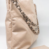 CHANEL Handbag 22P Ecru (nude) Small Calfskin Quilted 22 Bag - Redeluxe