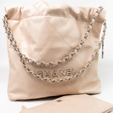 CHANEL Handbag 22P Ecru (nude) Small Calfskin Quilted 22 Bag - Redeluxe